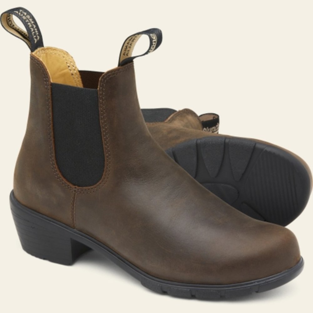 NEW Blundstones 1673 WOMEN'S SERIES HEELED BOOTS - ANTIQUE BROWN